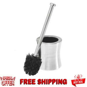 Glass Shaped Stainless Steel Toilet Brush and Holder Bathroom Toilet Cleaning - Picture 1 of 9
