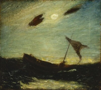 Moonlight – Albert Pinkham Ryder 1887 – American Tonalist Marine Powerful Art - Image 1 of 2