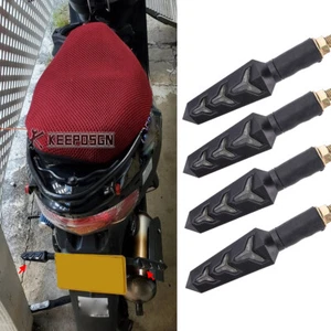4x Sequential LED Turn Signals Blinker Light For Honda Yamaha Scooter Dirt Bike - Foto 1 di 13
