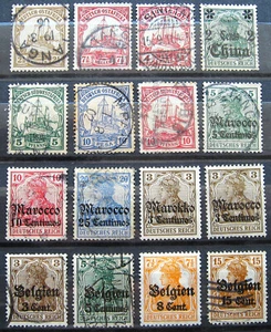 Germany Reich, different Colonies, old used stamps - Picture 1 of 1