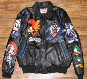 Vintage Montana Toons TINY TOON ADVENTURES Lederjacke 90er M - Bild 1 von 18