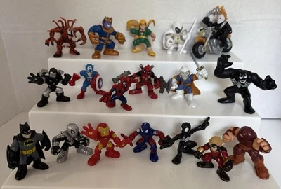 Marvel Super Hero Squad Figures Flame & Motorcycle Deadpool Taskmaster Lot Of 18 - Image 1 of 4