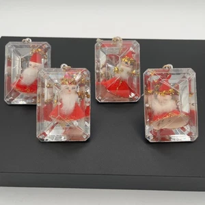 Vintage Set of 4 MCM Kitschy Jewel Diorama Reflector Christmas Ornaments - Picture 1 of 9