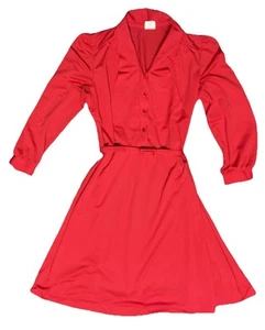 Vestido Nikki rojo vintage para mujer con cinturón talla 18 hecho en EE. UU. - Imagen 1 de 20