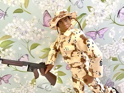 1997 G.I Joe USMC Force Recon boneco boneco afro-americano Marinha dos EUA HTF vintage - Imagem 1 de 4