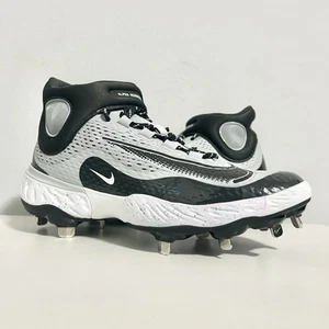 Nike Alpha Huarache Elite 4 Mid “Wolf Grey Black” Men’s Size 11 Baseball Cleats - Picture 1 of 8