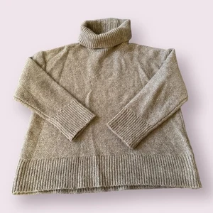 Suéter Banana Republic Mujer Grande Beige Tejido Mezcla de Lana Cuello Alto Pullover - Imagen 1 de 9