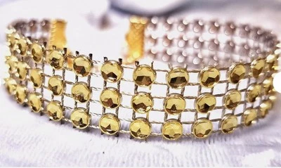 Pulsera de malla brillante cinta novia graduación formal 3 filas de bling 7-9" o personalizada Foto 1 de 3