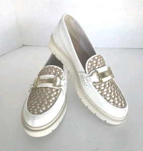 The FLEXX Maila Chain Loafer Womens 37 US 6.5-7 White/Cuoio Color Made In Italy  - Picture 1 of 21