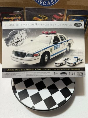 Testors  NYPD Police Interceptor 1/24 Metal Body Model Kit #215 New SEALED Box - Image 1 of 4
