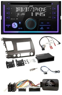 JVC Lenkrad USB 2DIN DAB Bluetooth CD Autoradio für Honda Civic 06-10 Hybrid ant - Bild 1 von 4