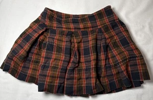 Heritage 1981 Y2K Women Size 3 Brown Blue Plaid Mini Skirt - Picture 1 of 10
