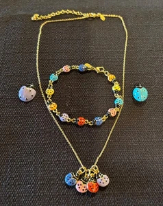 Joan Rivers Marienkäfer Set Halskette mit extra Charms, Armband & Magnetbrosche - Bild 1 von 6