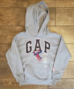 NWT Gap Kids Marvel Spiderman Gray Hoodie Pullover Sweatshirt Size Small (6-7) - Picture 1 of 8