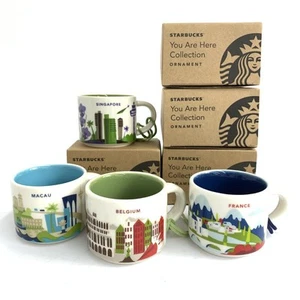STARBUCKS Belgium Macau Singapore France Espresso  Demitasse Cup Set of 4 - Picture 1 of 7