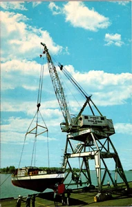 Postcard Toledo Ohio Big Lucas Gantry Cranes Lucas Co. Port Authority Vintage - Picture 1 of 2