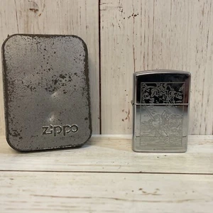 VINTAGE ZIPPO LIGHTER JOE CAMEL FLY FISHING TROUT STREAM ETCHED CHROME 1995 NEW - Picture 1 of 6