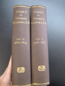 Congregationalist Minister Connecticut Bibliophile Diary Thomas Robbins 2V 1886 - Picture 1 of 20