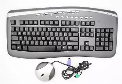 WIRELESS KEYBOARD MULTIMEDIA BLACK QWERTY PS/2 CORDLESS with PS2 Receiver - Image 1 of 2