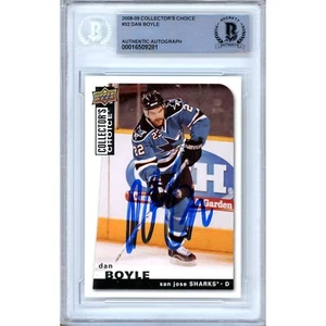 Dan Boyle Signed 2008-09 Collectors Choice #32 Card Auto Beckett Slab SJ Sharks - Picture 1 of 5