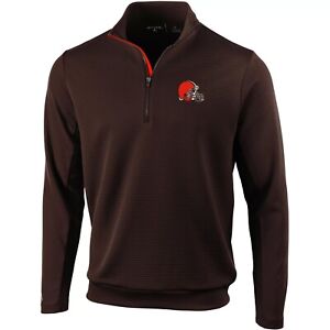 Cleveland Browns Men's Antigua Vanquish Quarter-Zip Pullover NWT FREE SHIPPING