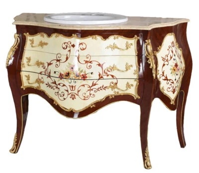 Waschtischunterschrank mit Waschbecken Barock Waschtisch Badmöbel Badschrank  - Bild 1 von 4