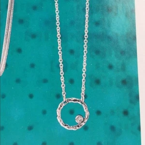 Silpada N2290 Orbiting Moon Necklace VERY RARE HTF Circle CZ Cubic Zirconia  - Picture 1 of 12