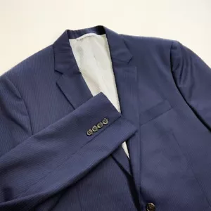 Giacca cappotto sportivo blazer gessato Todd Snyder taglia 44R blu navy golf USA - Foto 1 di 8