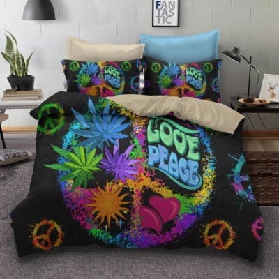 3D Peace Car Sun Plant Art Pattern Quilt Cover Set Bedding Sets Pillowcases 64 — 第 1/4 张图片