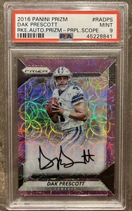 🟦⭐️Dak Prescott⭐️🟦 2016 Prizm RC Rookie On Card AUTO #/99 Purple Scope PSA 9 - Picture 1 of 23