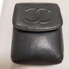 CHANEL Chanel Cigarette Case Caviar Skin Black Leather from JAPAN F/S