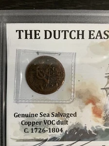 *CLEAR DATES*Dutch East India Company Genuine Sea Salvaged Copper Coin 1726-1804 - Picture 1 of 3