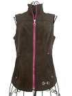 Ariat Women's Vest Extra Small XS Brown/Pink Full Zip Pockets Rider Equestrian