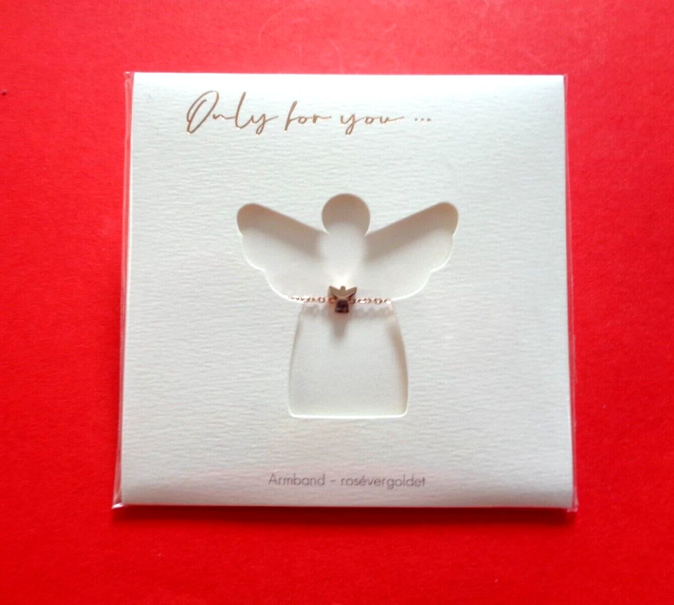 Crystals Armband Edelstahl rosevergoldet SCHUTZENGEL ONLY FOR YOU... HCA - Bild 1 von 1