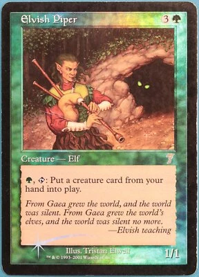 Elvish Piper FOIL 7th Edition HEAVILY PLD Green Rare CARD (306128) ABUGames - Image 1 of 2