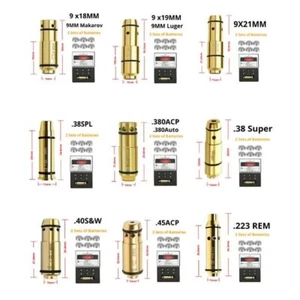 9mm/38SPL/380ACP/40S&W/45ACP Dry Fire Laser Training Bullet Cartridge Red Laser - Picture 1 of 19