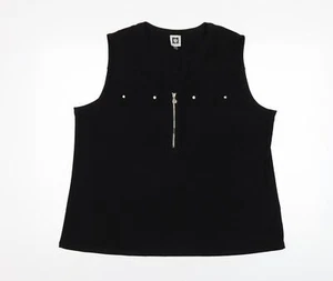 Anne Klein Womens Black Polyethylene Basic Tank Size XL V-Neck - Picture 1 of 10