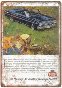 Vintage 1964 Ford Falcon Convertible Ad Retro Look Metal Sign A7425 - Picture 1 of 2