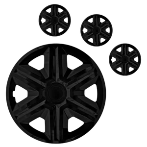 4x Wheel Trims Hubcaps Universal 14" Wheel Cover Hub Caps Trim 14 Inch BLACK AKT - Picture 1 of 2