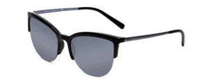 Armani Exchange AX4083S Lady Round Semi-Rimless Sunglasses Black/Smoke Grey 54mm - Picture 1 of 5
