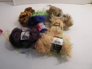 MIXED LOT FANCY NOVELTY EYELASH FUN FUR YARN LION CELLO PREMIERE SKEINS & BALLS - Picture 1 of 18