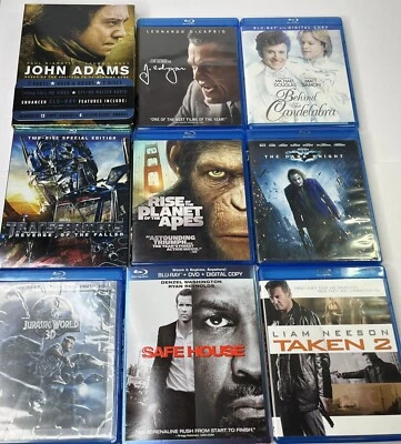 Mixed Lot Of 9 Blu-ray  DVDs, Jurassic World 3D Transformers Taken 2 and more Foto 1 de 4