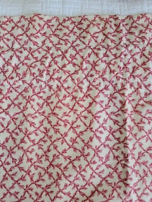 6  Window Valance Scalloped Coral Reef Nautical Cotton Lined Ecru Red 19x77  - Image 1 of 4