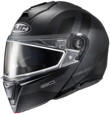 HJC i90 Syrex Modular SunScreen Snowmobile Helmet Gray Black SM MD LG XL 2XL BK - Image 1 of 2