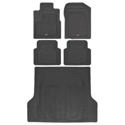 Motor Trend All Weather Rubber Car Floor Mats & Cargo Trunk Liner - Black 5pc - Image 1 of 4