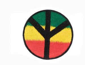 Embroidered Badge Rasta Peace And Love - Paix And Amour #AF-A3 - Picture 1 of 1