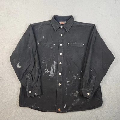 Camisa de ropa de trabajo industrial de lona extra grande para chamarra pintura salpicaduras frente a presión Foto 1 de 4