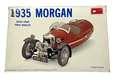 Minicraft 1935 Morgan Super Sport Three Wheeler Vintage Model Car New Open Box - Image 1 of 4