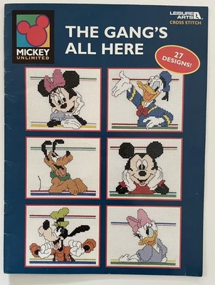 Disney The Gang’s All Here Cross Stitch Pattern Book Leisure Arts 27 Designs - Image 1 of 3