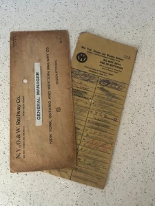 N.Y.,O.&W. Railway Co. inter-office manila envelope Form T.D. 178 & Form G-3 - Picture 1 of 2